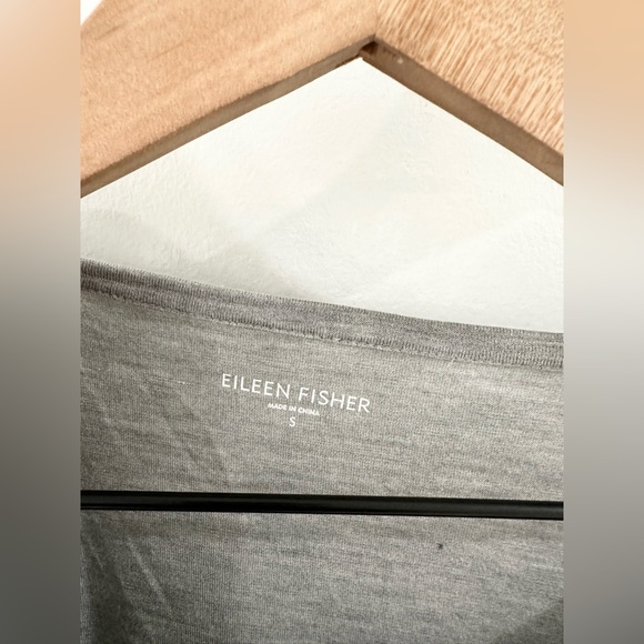 Eileen Fisher 3/4 Sleeve Asymmetric Hem Silk Cotton Tunic Gray Size Small - Picture 5 of 6